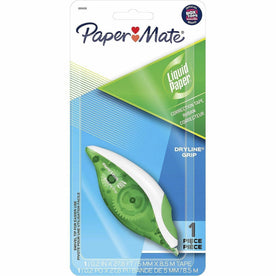 Paper Mate DryLine Grip Correction Tape: Smooth Mess-free Ergonomic - 0.20’’ x 27.80 ft - Green/White Dispenser