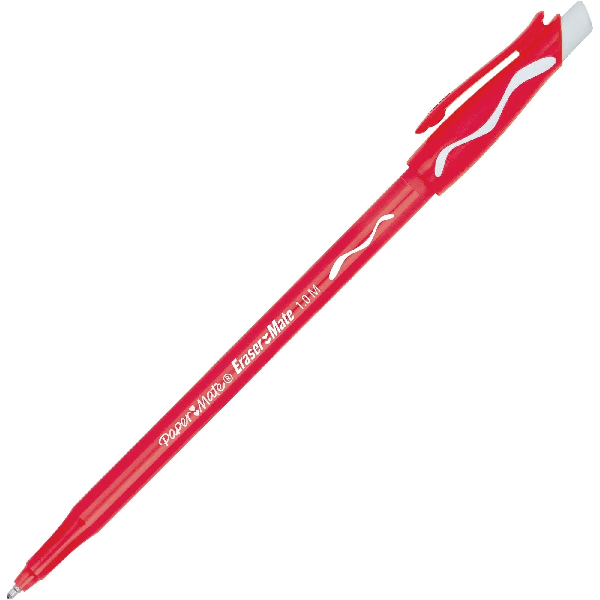 Paper Mate Erasermate Red Ballpoint Pens - Erasable Ink - 1mm Medium Point - 1 Dozen