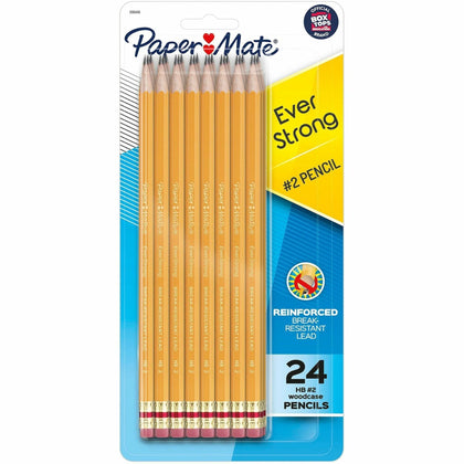 Paper Mate EverStrong Pencils: Premium #2 Woodcase Pencils - 24 Pack