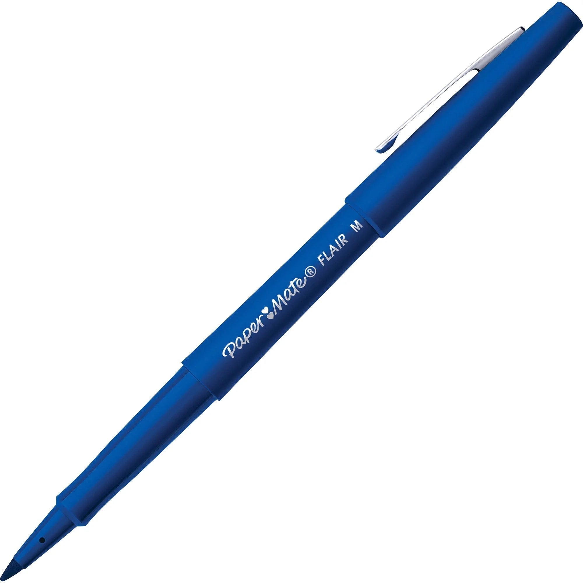 Paper Mate Flair Blue Felt Tip Pens - Medium Point - Water-Based Ink