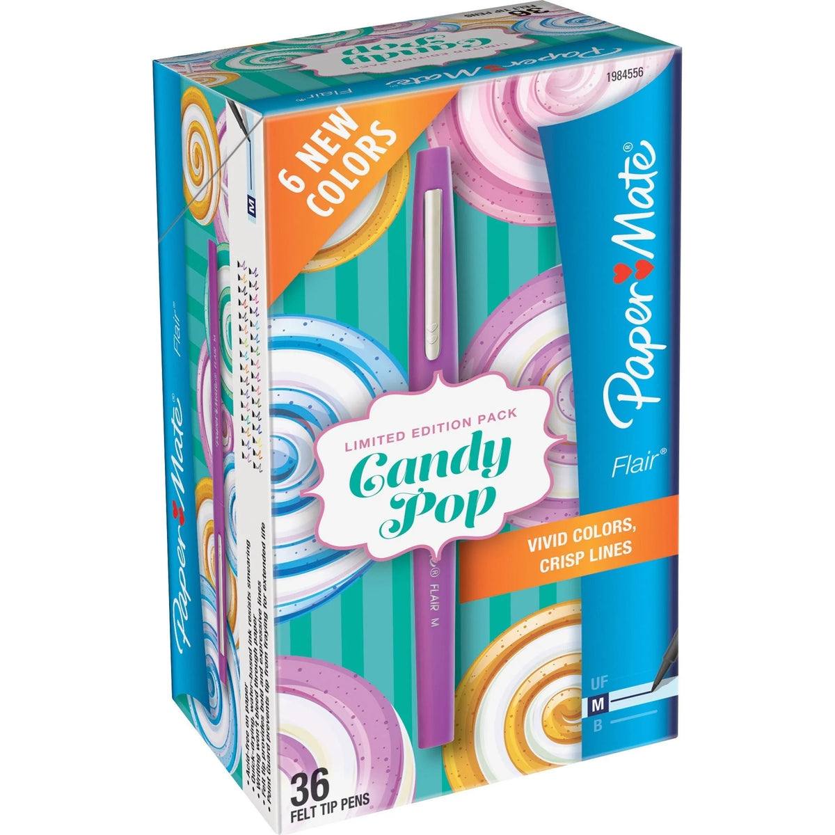 Paper Mate Flair Candy Pop Pens: Assorted Ink Medium Point - 36/Box - Pens