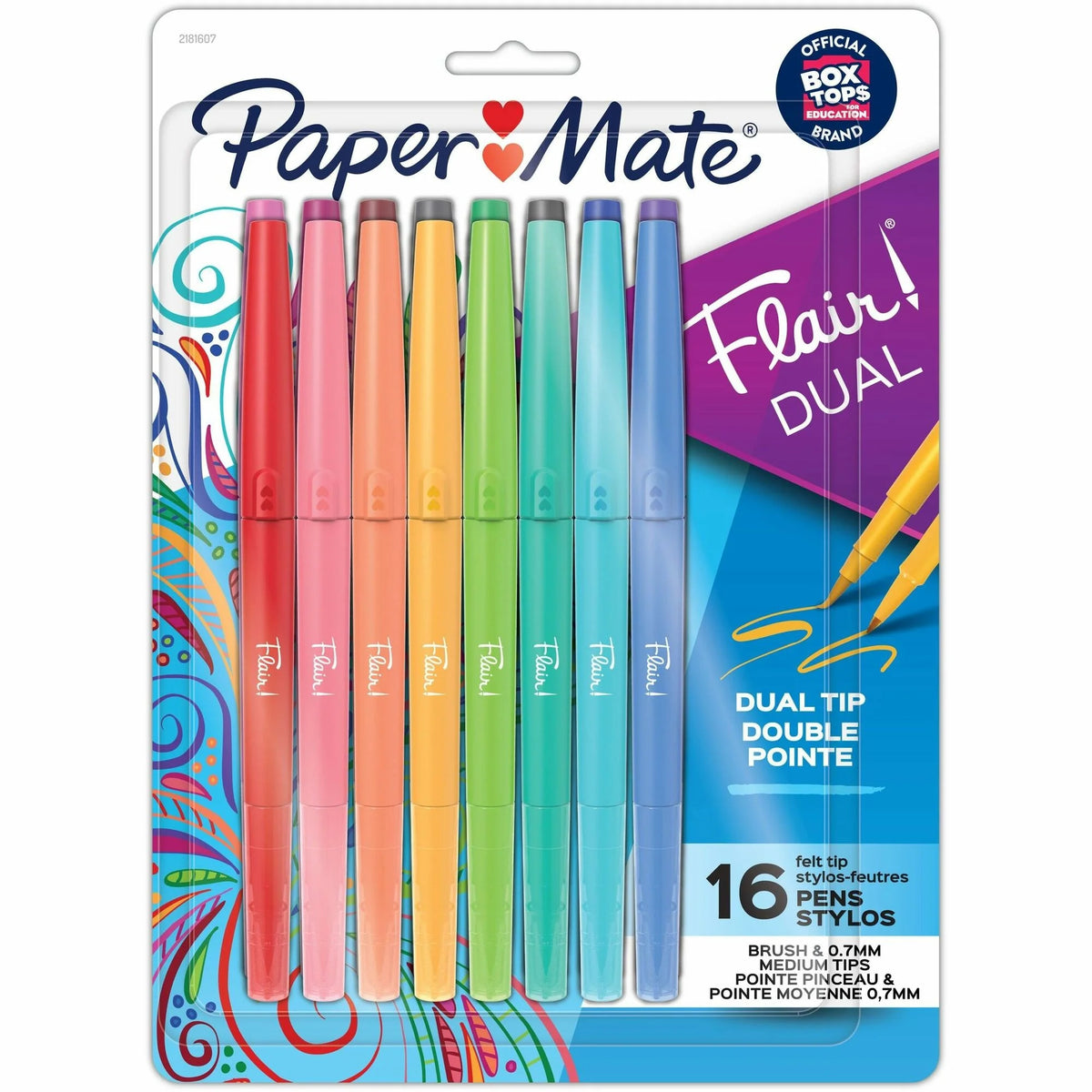 Paper Mate Flair Duo Pens: 0.7mm Medium Point Assorted Ink - 16 Pack - Pens