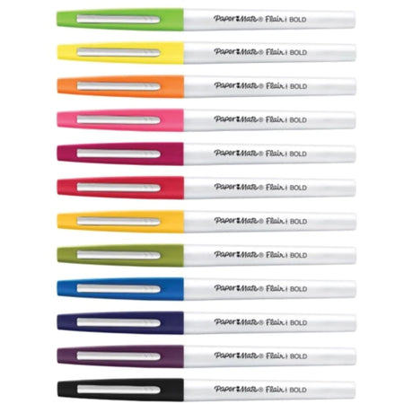Paper Mate Flair Felt Tip Pens: Bold Point Assorted Ink - 12 Pack - Pens