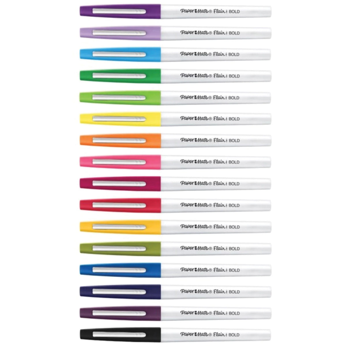 Paper Mate Flair Felt Tip Pens: Bold Point Assorted Ink - 16 Pack - Pens