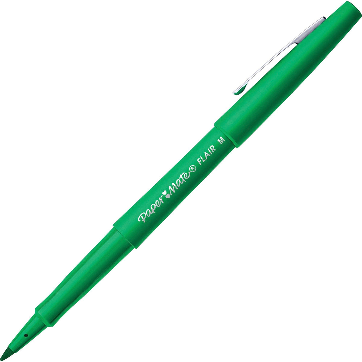 Paper Mate Flair Green Felt Tip Pens - Medium Point - Water Based - 1 Dozen