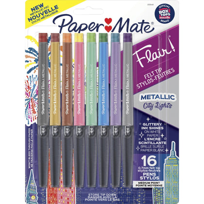 Paper Mate Flair Metallic Pens: Vibrant Felt Tip Colors - Pens