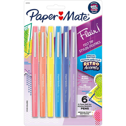 Paper Mate Flair Pens: Medium Point in 6 Fun Colors - Pens