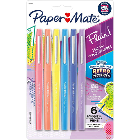Paper Mate Flair Pens: Medium Point in 6 Fun Colors - Pens