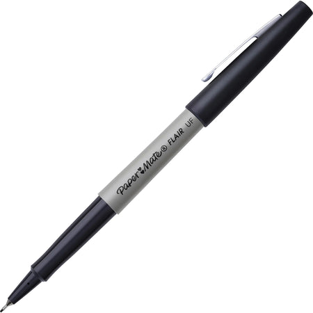Paper Mate Flair Ultra Fine Pens: Black Ink Water-Based - 1 Dozen - Pens
