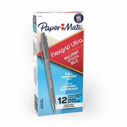 Paper Mate Flexgrip Ultra Retractable Pens: Fine Point Refillable Black Ink - Pens