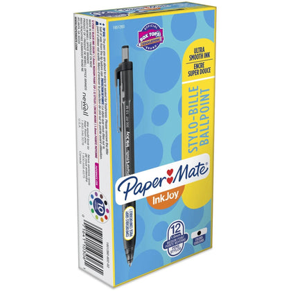 Paper Mate Inkjoy 300 RT Ballpoint Pens - Smooth Writing - 1mm Point - Black Ink - 12/Box