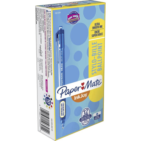 Paper Mate Inkjoy 300 RT Ballpoint Pens - Smooth Writing Blue Ink - Pack of 12