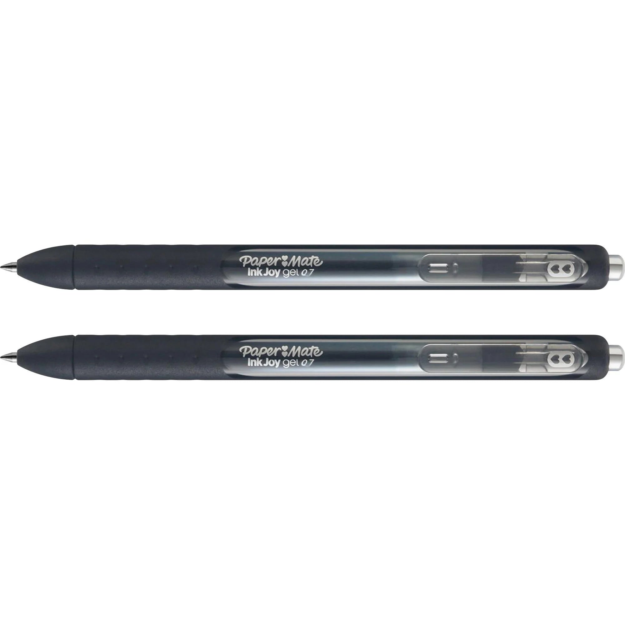 Paper Mate InkJoy Gel Pen: 0.77mm Retractable Black Ink Blue Barrel - 2 Pack - Pens