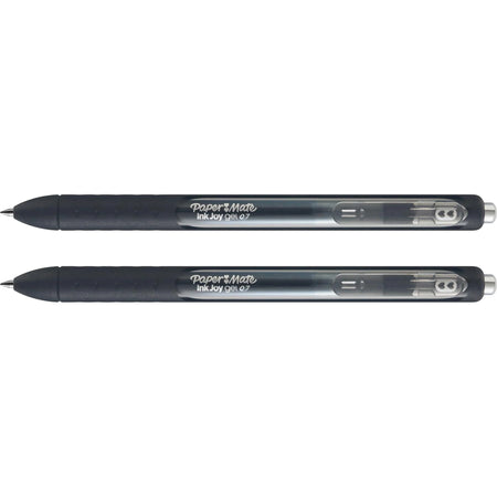 Paper Mate InkJoy Gel Pen: 0.77mm Retractable Black Ink Blue Barrel - 2 Pack - Pens