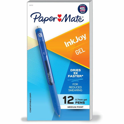 Paper Mate InkJoy Gel Pen: 0.7mm Retractable Blue Ink Gel-based - Barrel - Pens