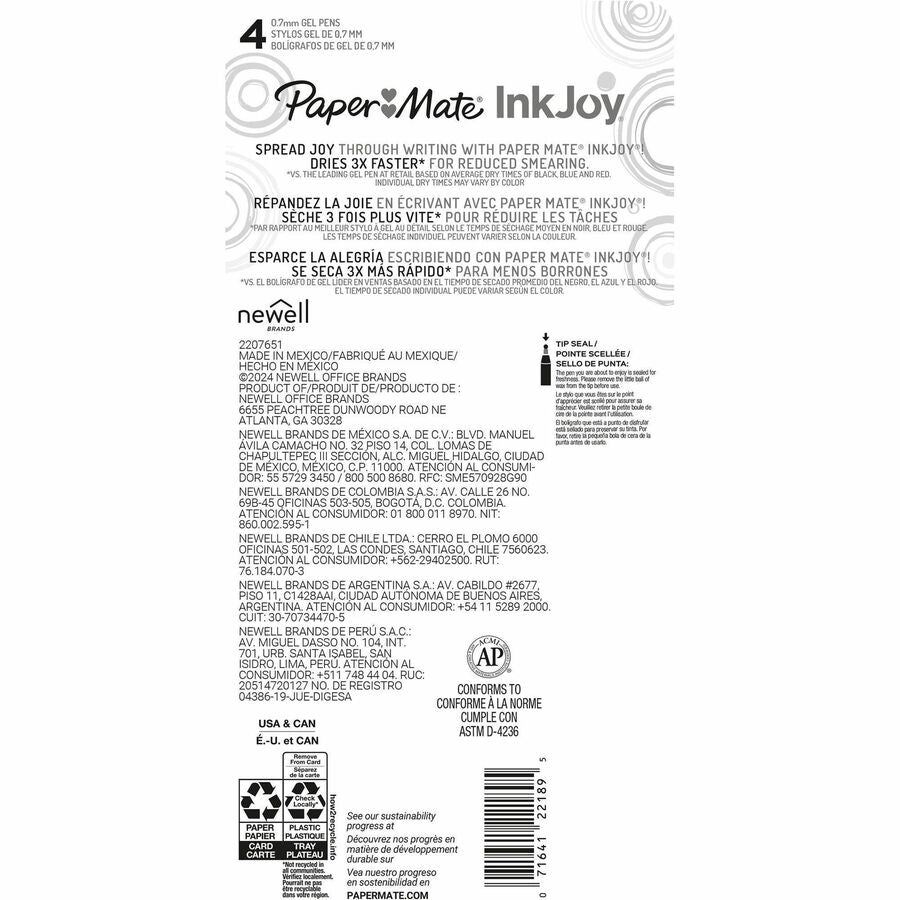 Paper Mate InkJoy Gel Pens - Rear