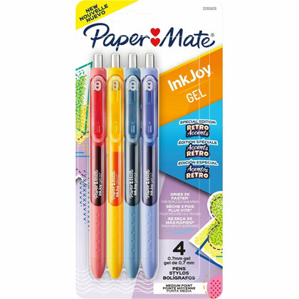 Paper Mate InkJoy Gel Pens: 0.7mm Retractable Gel-Based Pens Assorted Ink - 4 Pack