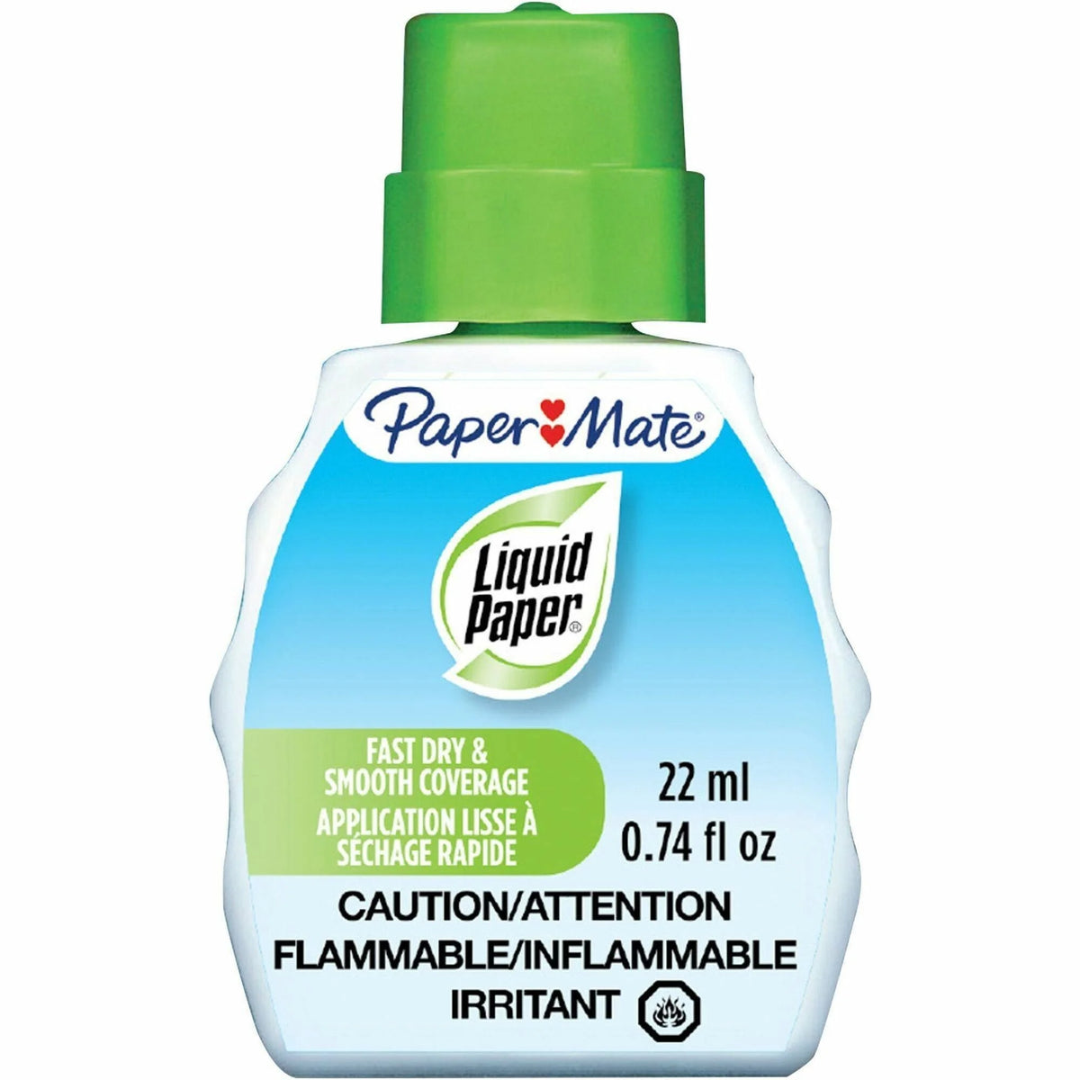 Paper Mate Liquid Fast Dry Correction Fluid - 22 mL - Bright White - Supplies