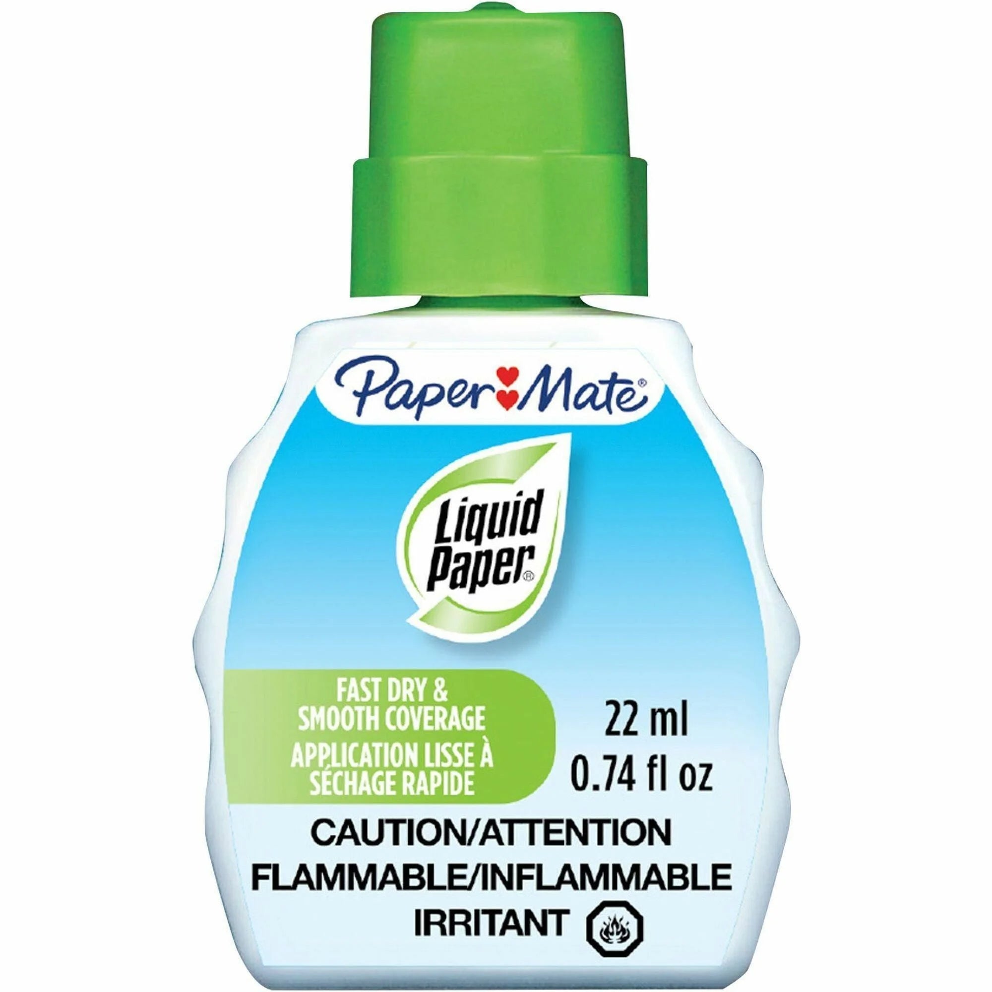 Paper Mate Liquid Fast Dry Correction Fluid - 22 mL - Bright White - Supplies