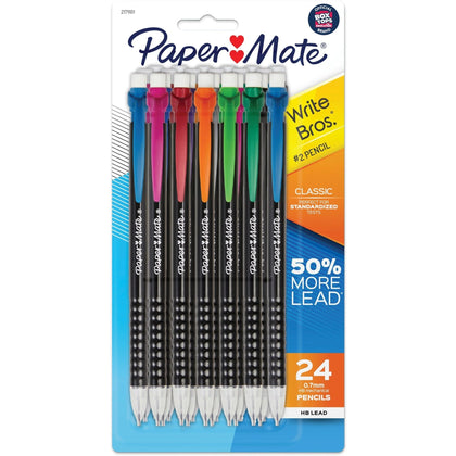 Paper Mate Mechanical Pencils: 0.7mm Lead Assorted Barrel - 24 Pack - Pencils