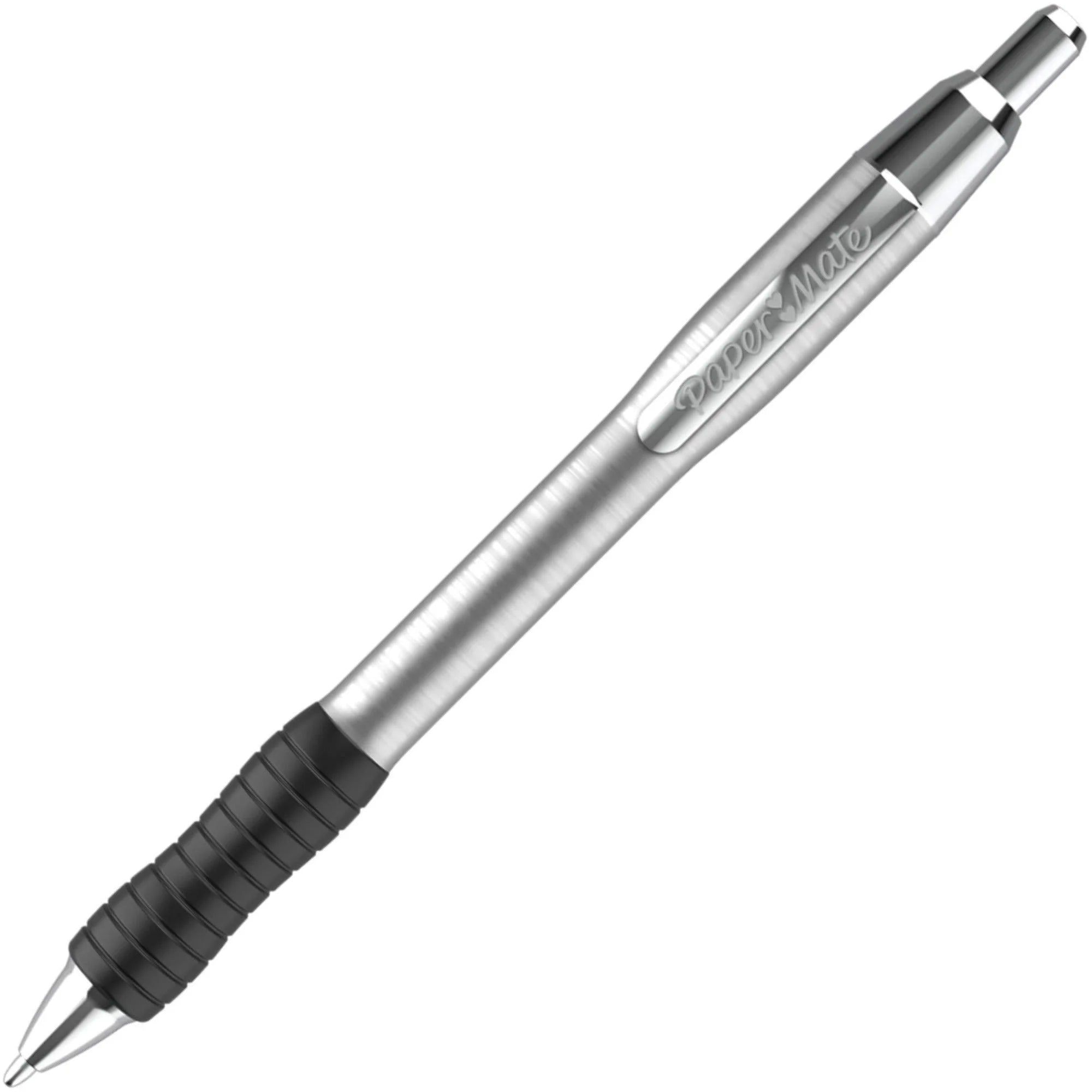 Paper Mate Profile Ballpoint Pen: 1mm Retractable Black Ink Stainless Steel Barrel - Pens