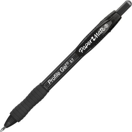 Paper Mate Profile Gel Retractable Pen - Smooth 0.7mm Black Ink - Pack of 12 - Pens