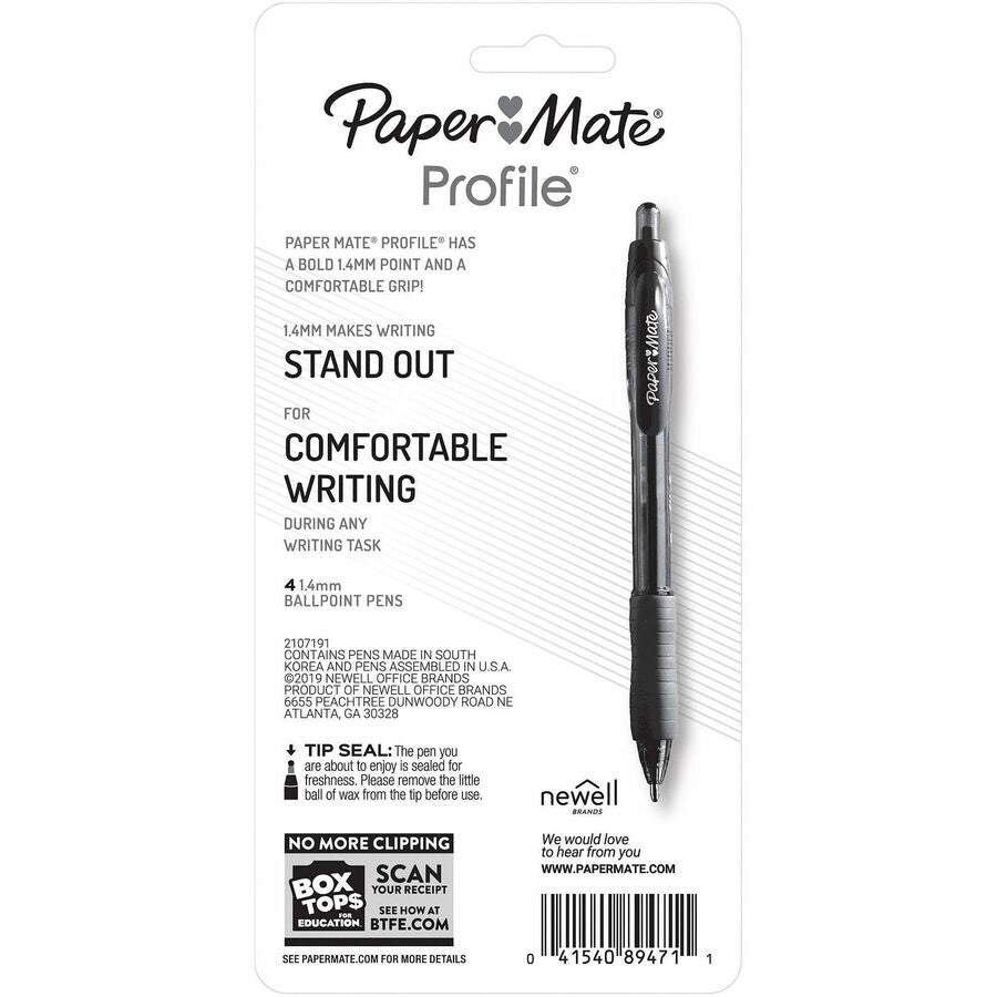 Paper Mate Profile Retractable Gel Pens - Rear