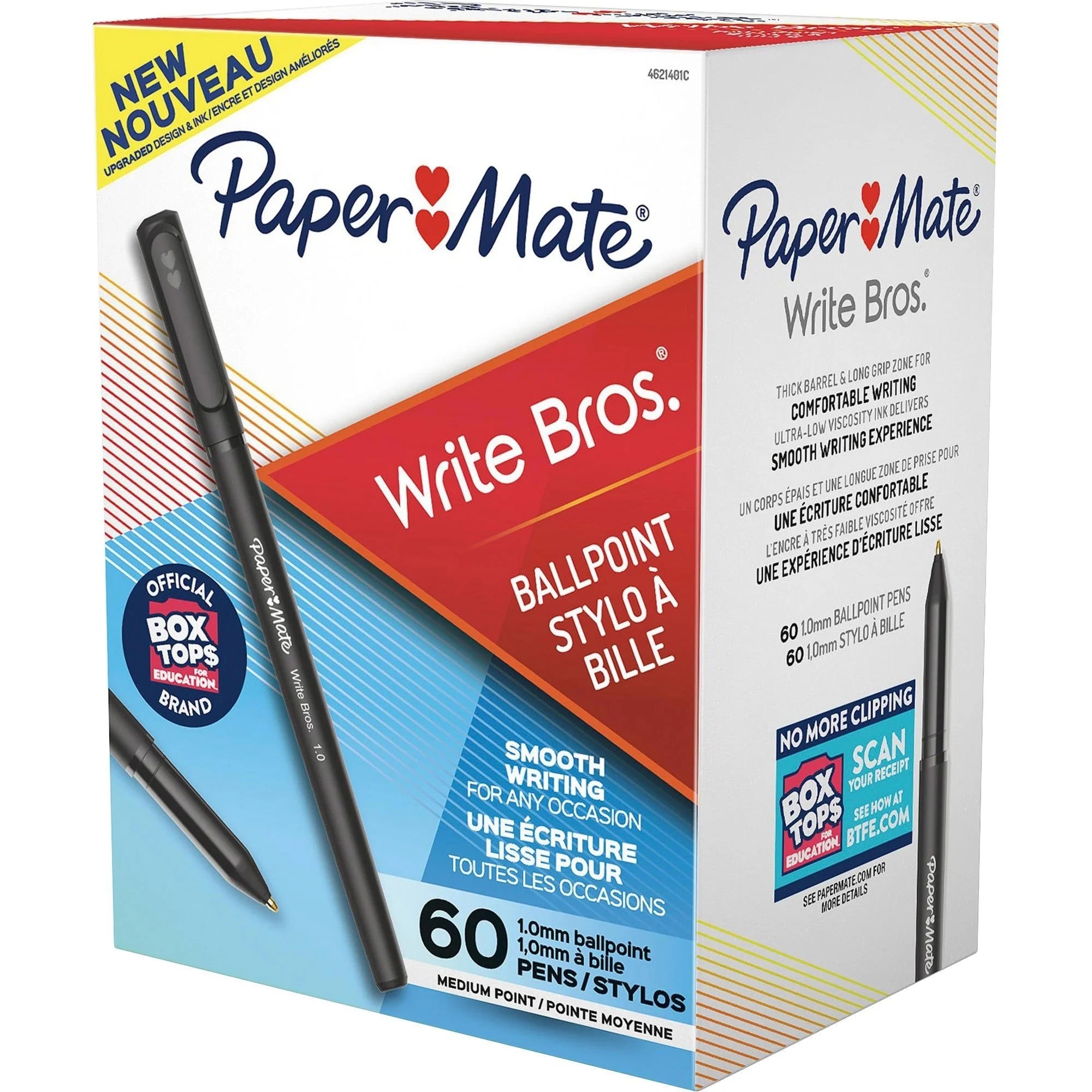 Paper Mate Write Bros. Ballpoint Pens - Medium Point Black Ink - 60 Count