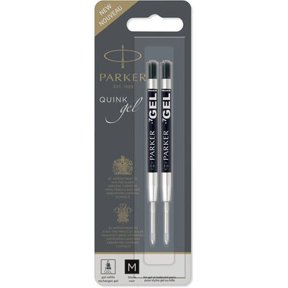 Parker Ballpoint Gel Pen Refill: Smooth Writing Black Ink - 2 Pack - Refills
