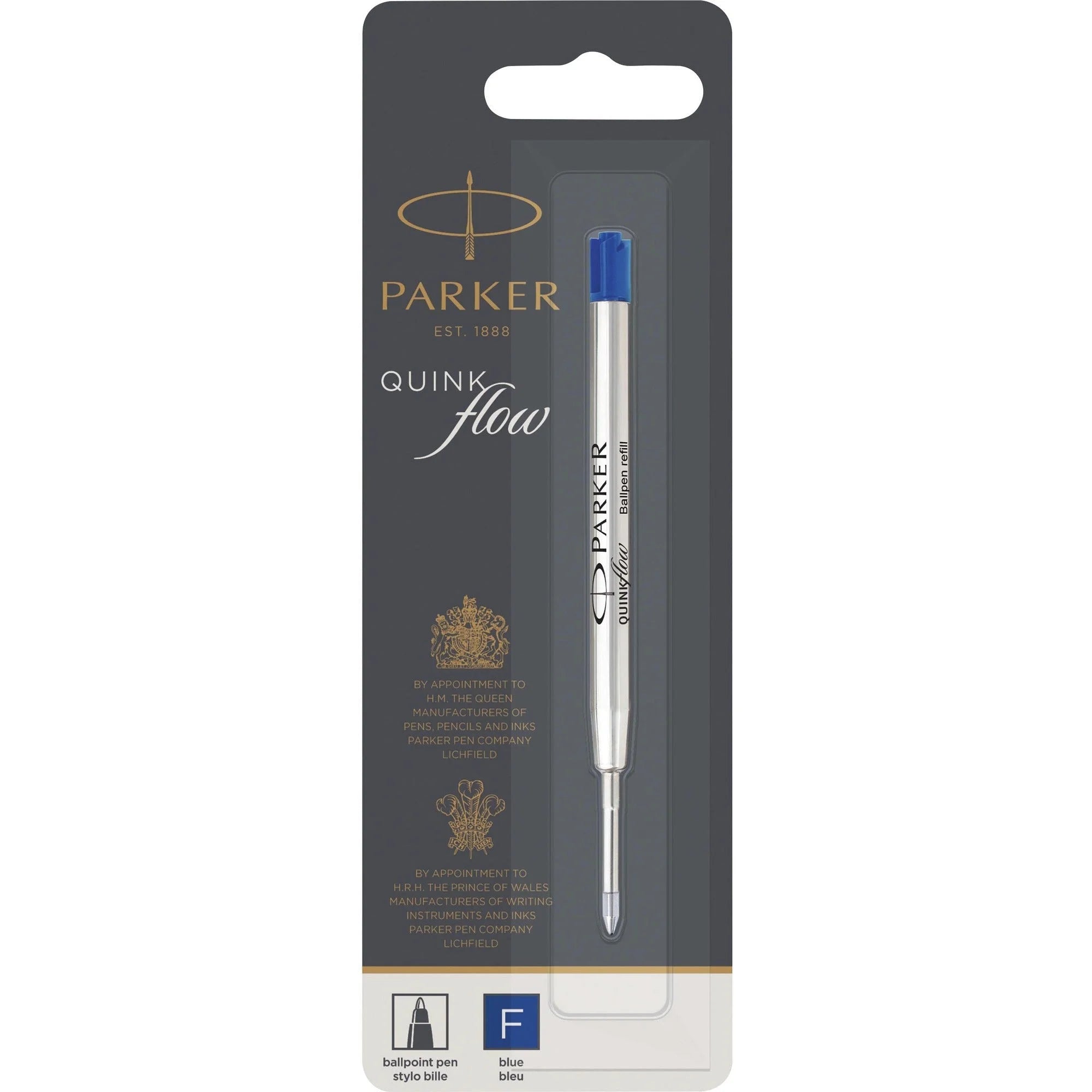 Parker Ballpoint Pen Refill: Fine Point Blue Ink - 1 Each - Refills
