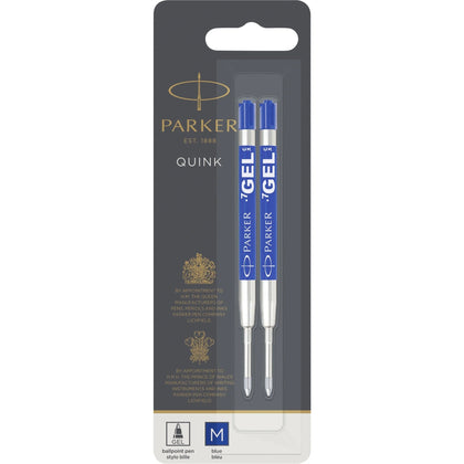 Parker Gel Pen Refill: Medium Point Blue Ink - Smooth Writing (2-Pack) - Refills