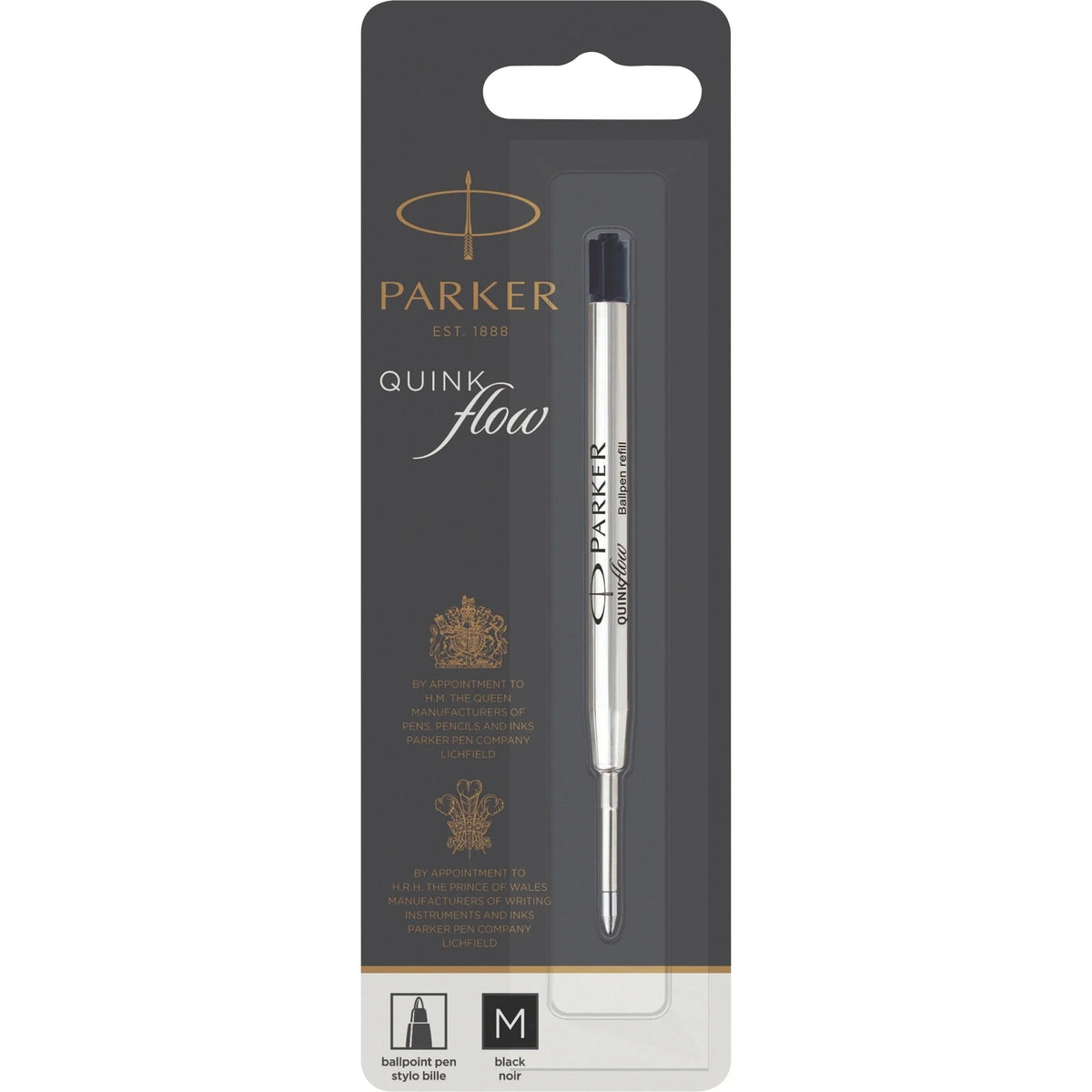 Parker Quinkflow Ballpen Refill: Medium Point Black Ink - Smooth Writing - Refills