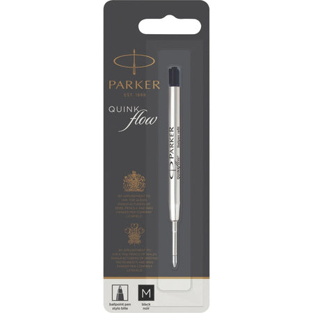 Parker Quinkflow Ballpen Refill: Medium Point Black Ink - Smooth Writing - Refills