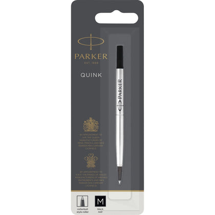 Parker Rollerball Pen Refill: 0.70mm Medium Point Black Ink - Refills
