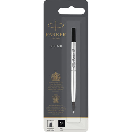 Parker Rollerball Pen Refill: 0.70mm Medium Point Black Ink - Refills