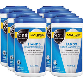 PDI Hands Instant Sanitizing Wipes: White Tub 300 Wipes 6 Cartons - Hand Sanitizers