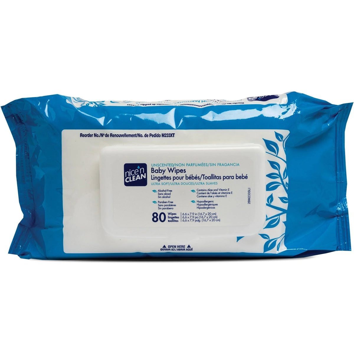 PDI Nice’n Clean Baby Wipes: Blue 80 Wipes/Pack 12 Cartons - Skin Wipes