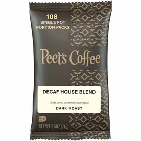 Peet’s Coffee™ Decaf House Blend Coffee - 2.5 oz - Decaffeinated - 18 / Box