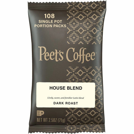 Peet’s Coffee™ House Blend: Regular Medium Roast - 2.5 oz Per Pack - 18/Box - Coffee