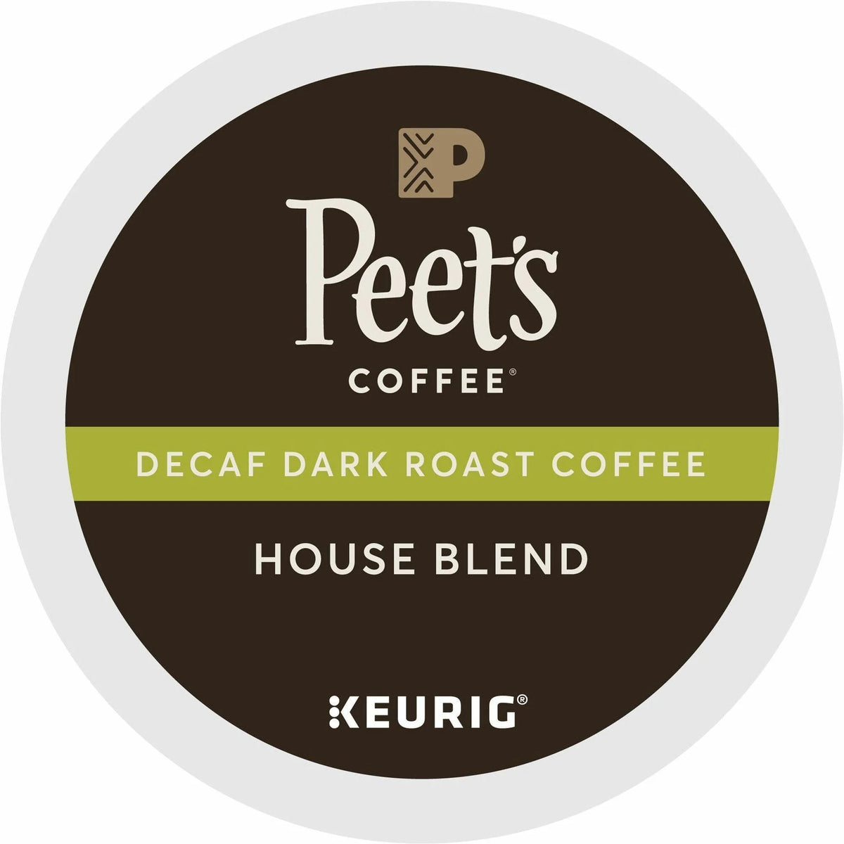 Peet’s Coffee K-Cup House Blend Decaf 22 / Box Dark for Keurig Brewer Decaffeinated (GMT2408)