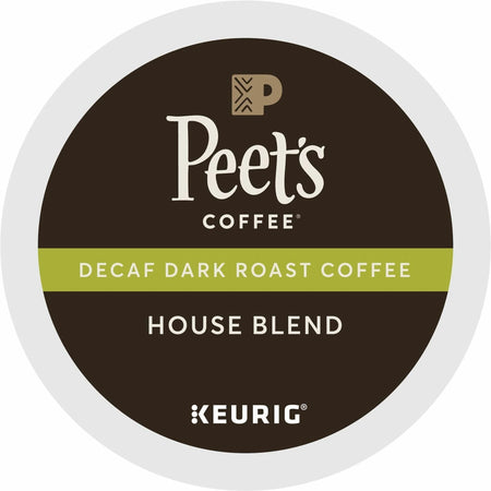 Peet’s Coffee K-Cup House Blend Decaf 22 / Box Dark for Keurig Brewer Decaffeinated (GMT2408)