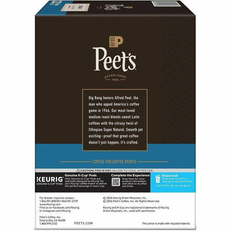 Peet’s Coffee® K-Cup Big Bang Coffee - Compatible with Keurig Brewer - Medium - 22 / Box