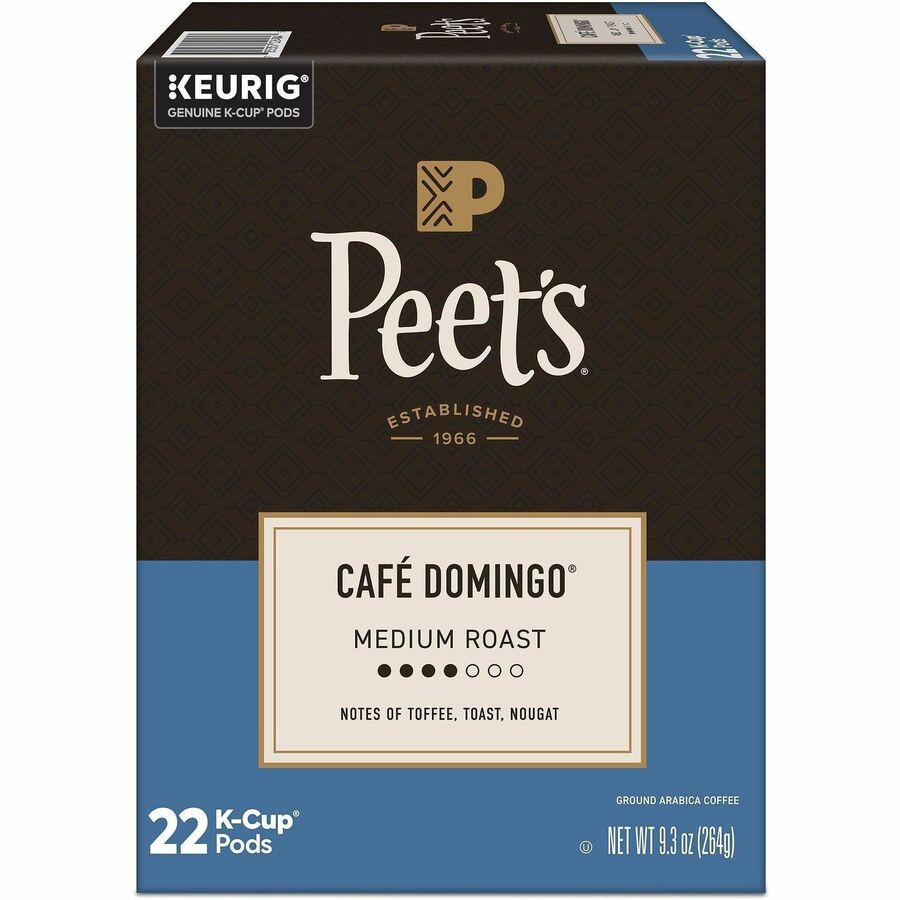 Peet’s Coffee® K-Cup Cafe Domingo Coffee - Compatible with Keurig Brewer - Medium - 22 / Box