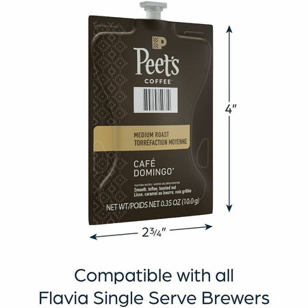Peet’s Freshpack Cafe Domingo Coffee - Compatible with Flavia Aroma Barista Creation 600 500