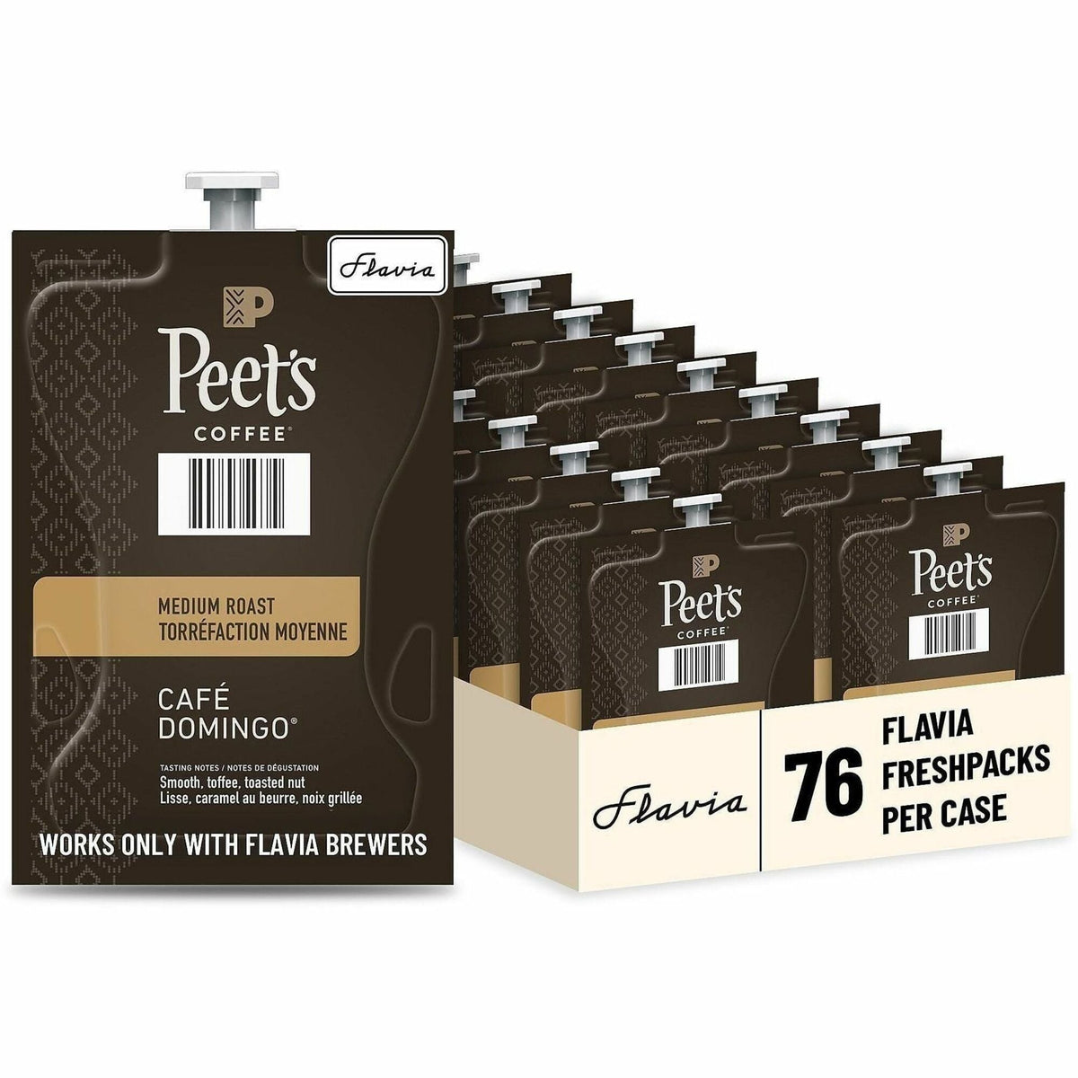 Peet’s Freshpack Cafe Domingo Coffee - Compatible with Flavia Aroma Barista Creation 600 500