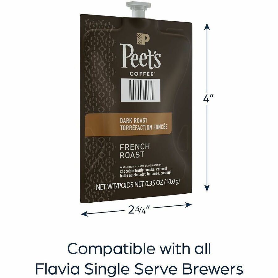 Peet’s Freshpack French Roast Coffee - Compatible with Flavia Aroma Barista Creation 600 500