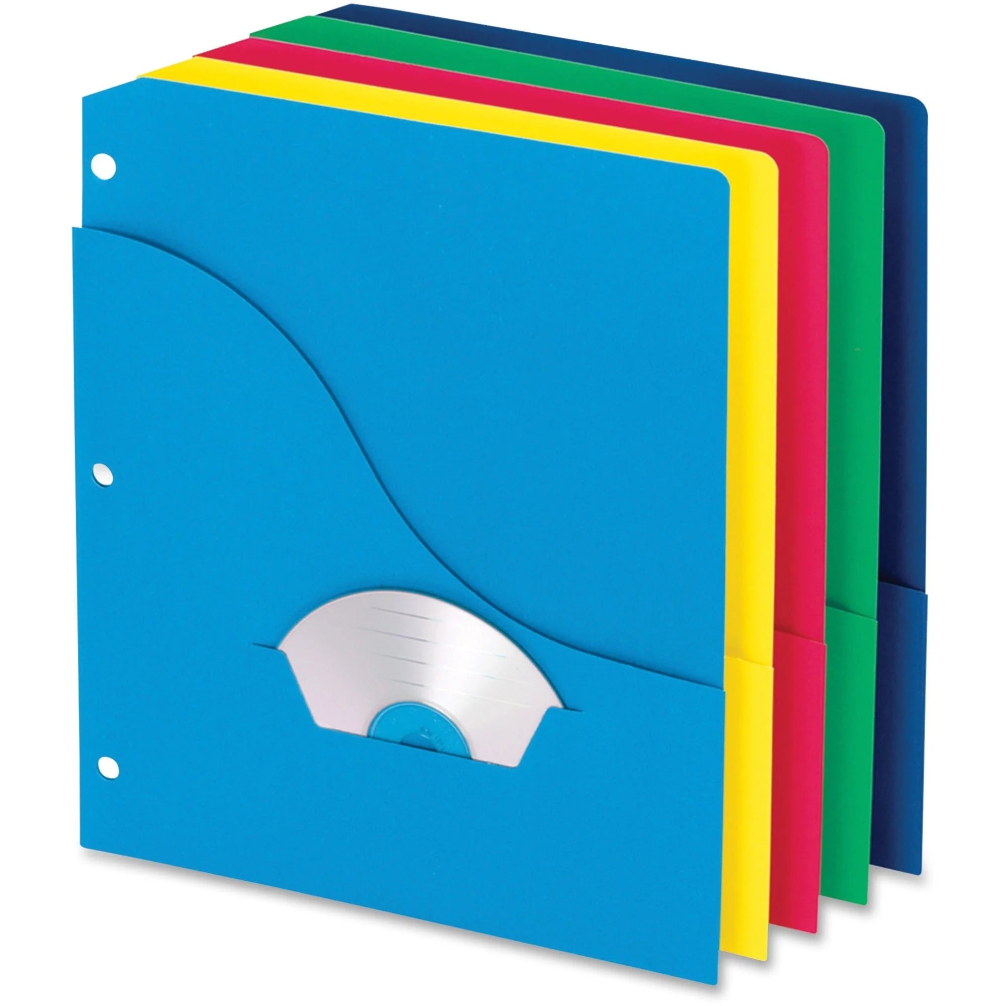 Pendaflex 32900 Recycled Pocket Folder - 8.5’’ x 11’’ - Pressboard - Assorted Colors - 10/Pack - Folders