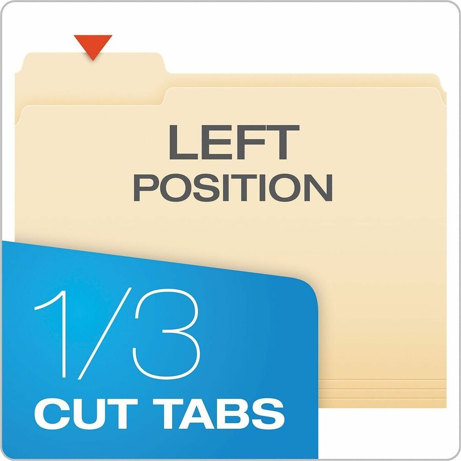 Pendaflex Essentials 1/3 Tab Cut Letter Top Tab File Folder - Alternate-Image1