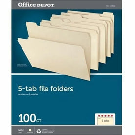 Pendaflex Essentials Recycled Top Tab File Folders - Assorted Position - 100/Box