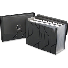 Pendaflex Expanding File - 13 Pocket(s) - Poly - Black - Elastic Closure Flap Durable - 1 Each - Files